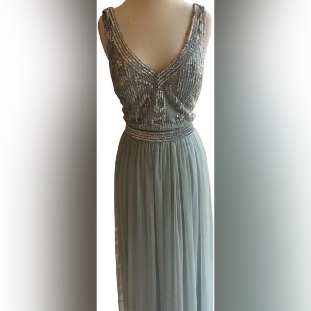 Beaded bodice long dress